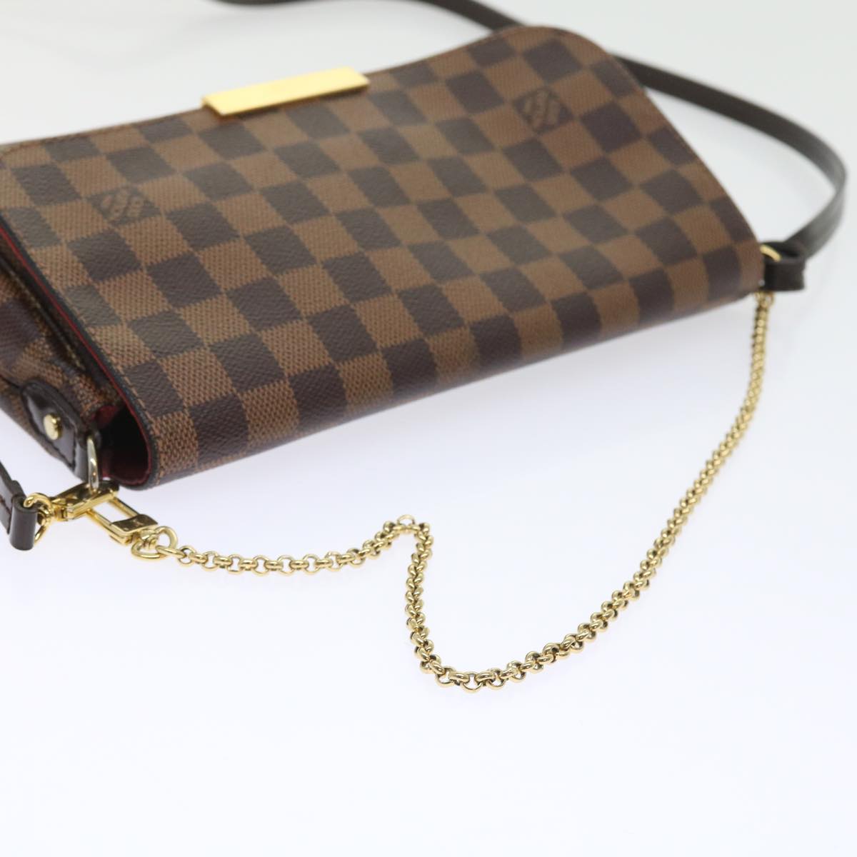 LOUIS VUITTON Damier Ebene Favorit PM Shoulder Bag 2way N41276 LV Auth 55712