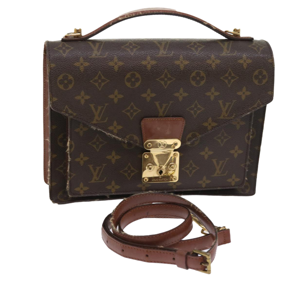 LOUIS VUITTON Monogram Monceau 28 Hand Bag 2way M51185 LV Auth 55719