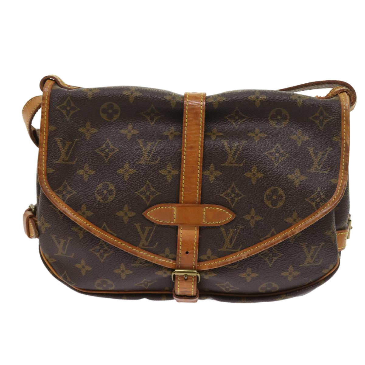 LOUIS VUITTON Monogram Saumur 30 Shoulder Bag M42256 LV Auth 55727