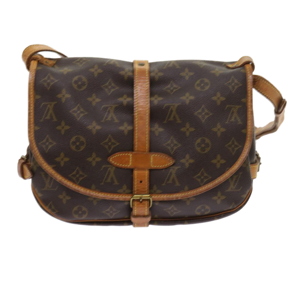 LOUIS VUITTON Monogram Saumur 30 Shoulder Bag M42256 LV Auth 55727