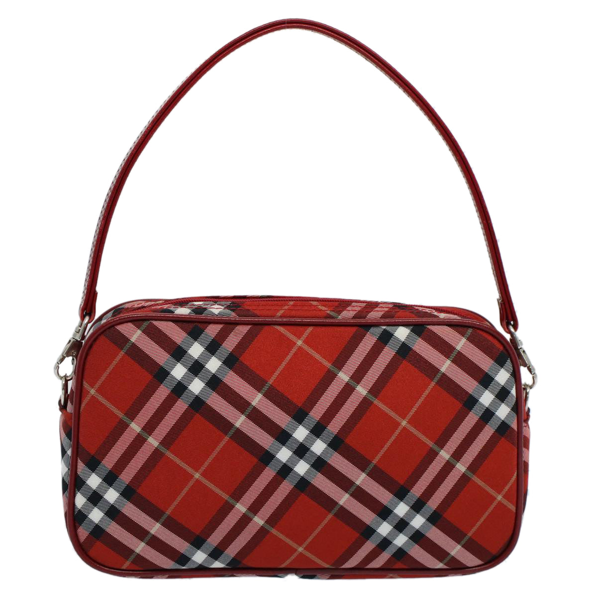 BURBERRY Nova Check Blue Label Accessory Pouch Nylon Red Auth 55756 - 0