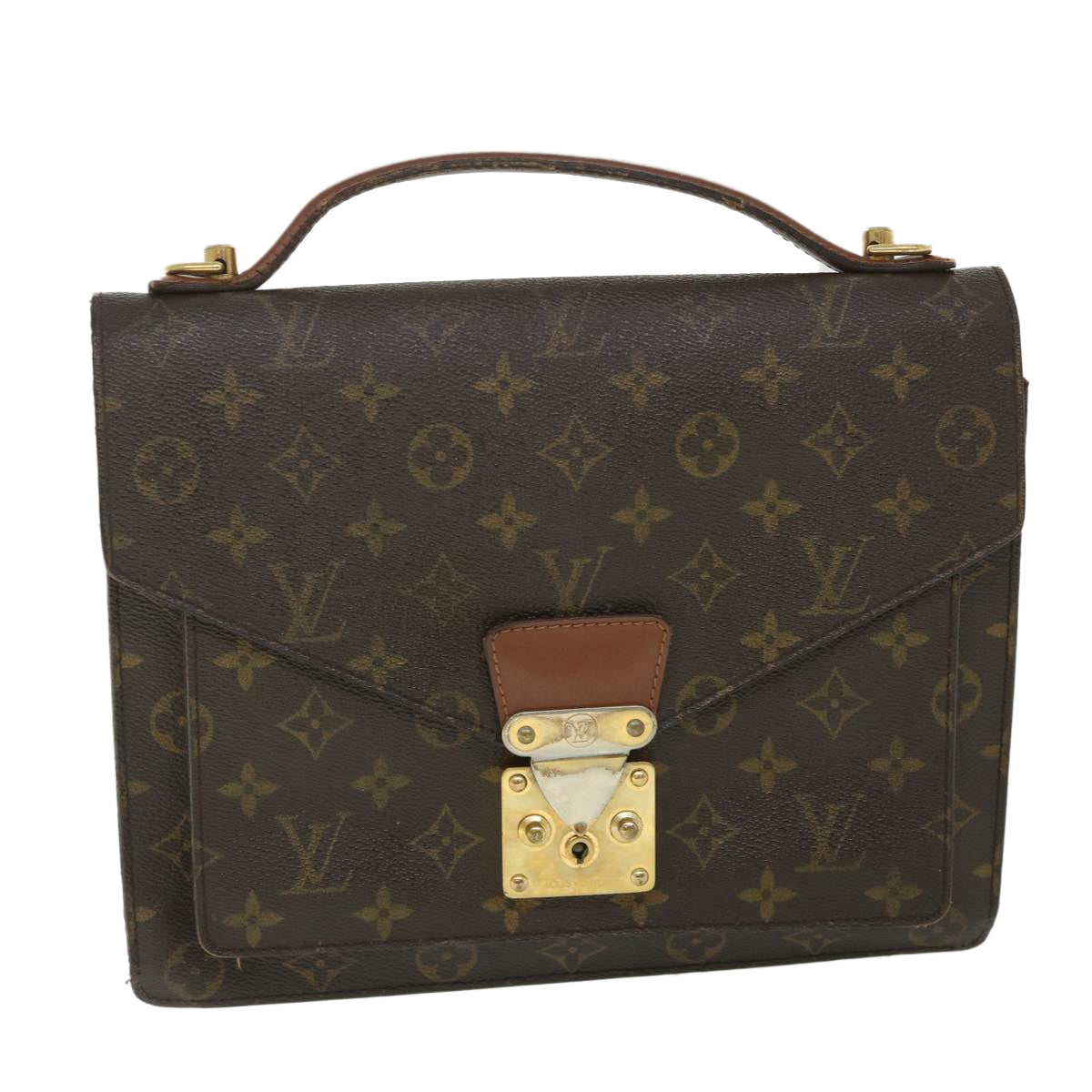 LOUIS VUITTON Monogram Monceau 28 Hand Bag 2way M51185 LV Auth 55787