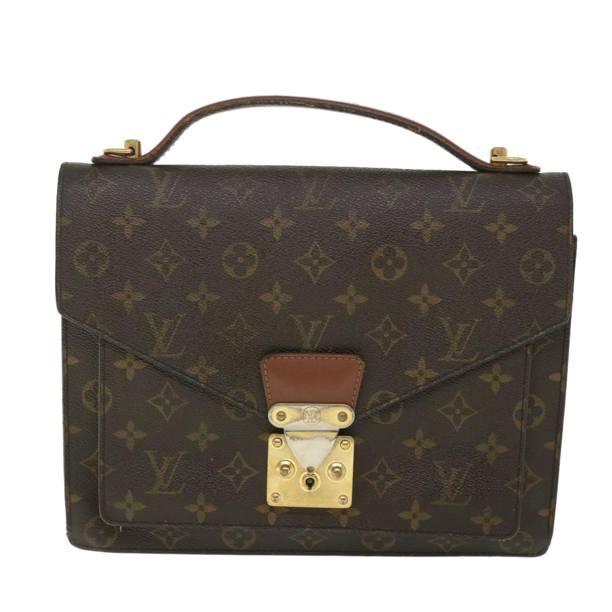 LOUIS VUITTON Monogram Monceau 28 Hand Bag 2way M51185 LV Auth 55787