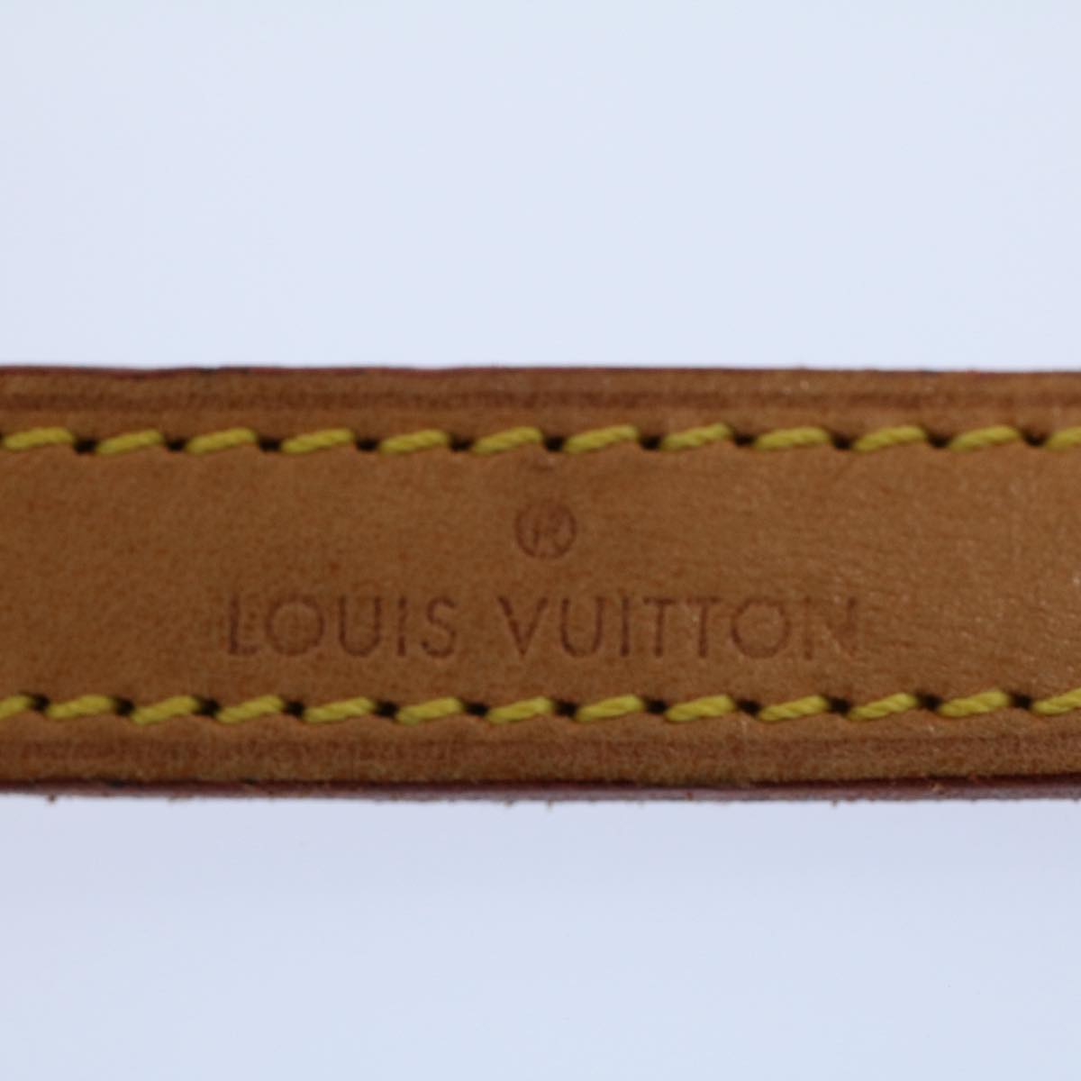LOUIS VUITTON Shoulder Strap Leather 47.2"" Beige LV Auth 55788