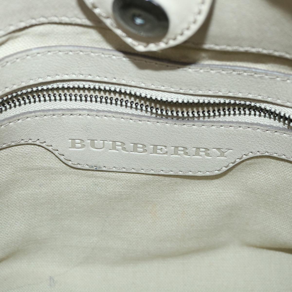 BURBERRY Nova Check Hand Bag PVC Leather Gray Auth 55854