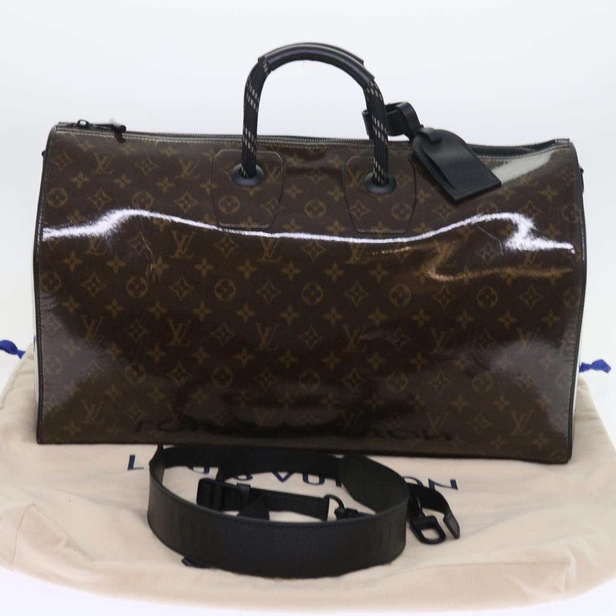 LOUIS VUITTON Monogram Glaze Keepall Bandouliere 50 Bag M43899 LV Auth 55861A