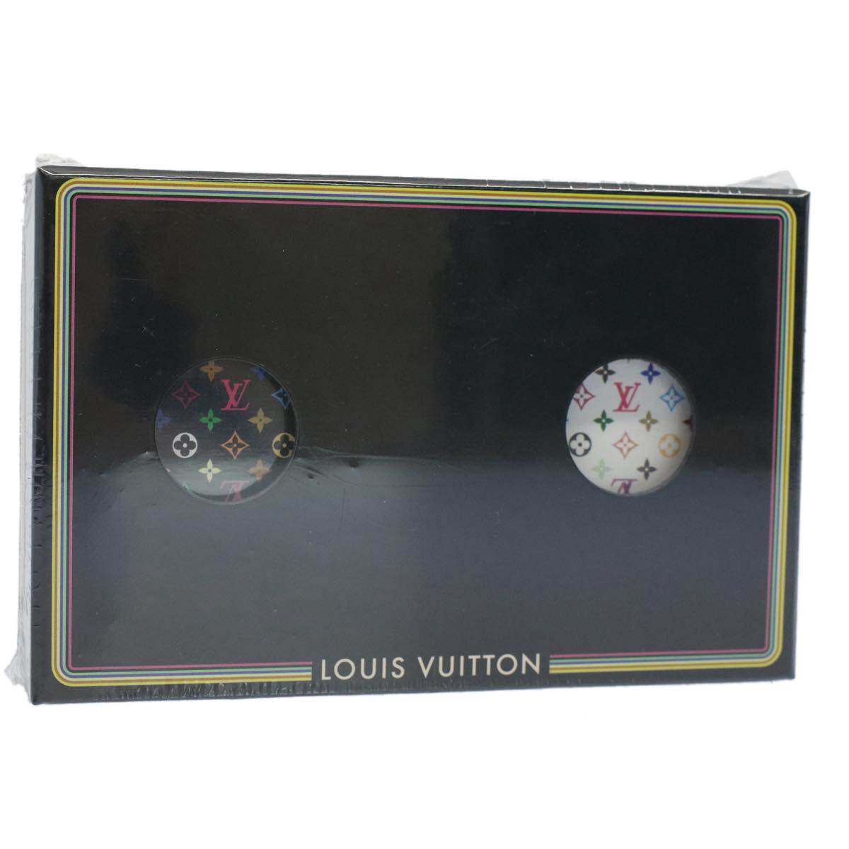 LOUIS VUITTON Monogram Multicolor Playing Cards Black White LV Auth 55864A