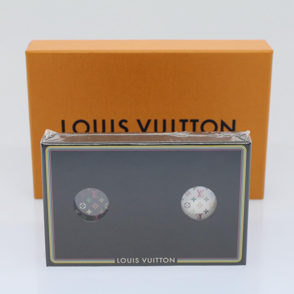 LOUIS VUITTON Monogram Multicolor Playing Cards Black White LV Auth 55864A