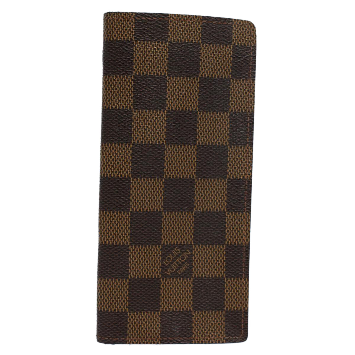 LOUIS VUITTON Damier Ebene Etui Lunettes Simple Glasses Case N62964 Auth 55919