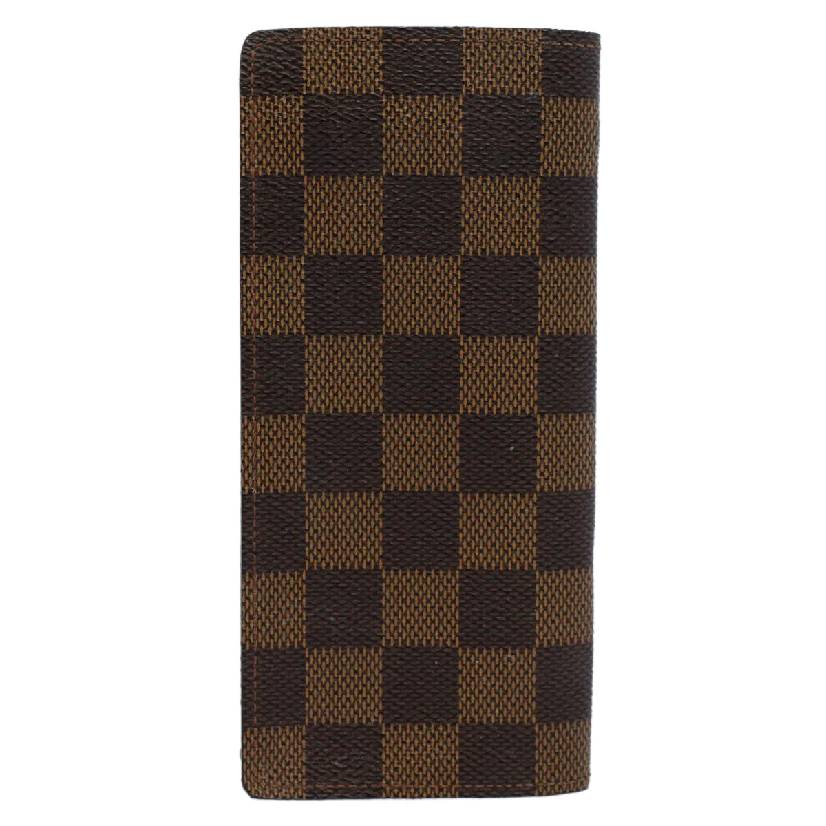 LOUIS VUITTON Damier Ebene Etui Lunettes Simple Glasses Case N62964 Auth 55919