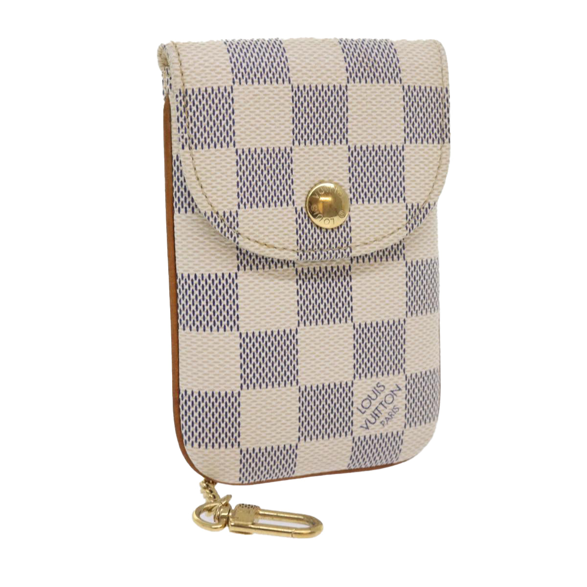 LOUIS VUITTON Damier Azur Etui Telephonne MM Cell Phone Case N60026 Auth 55924