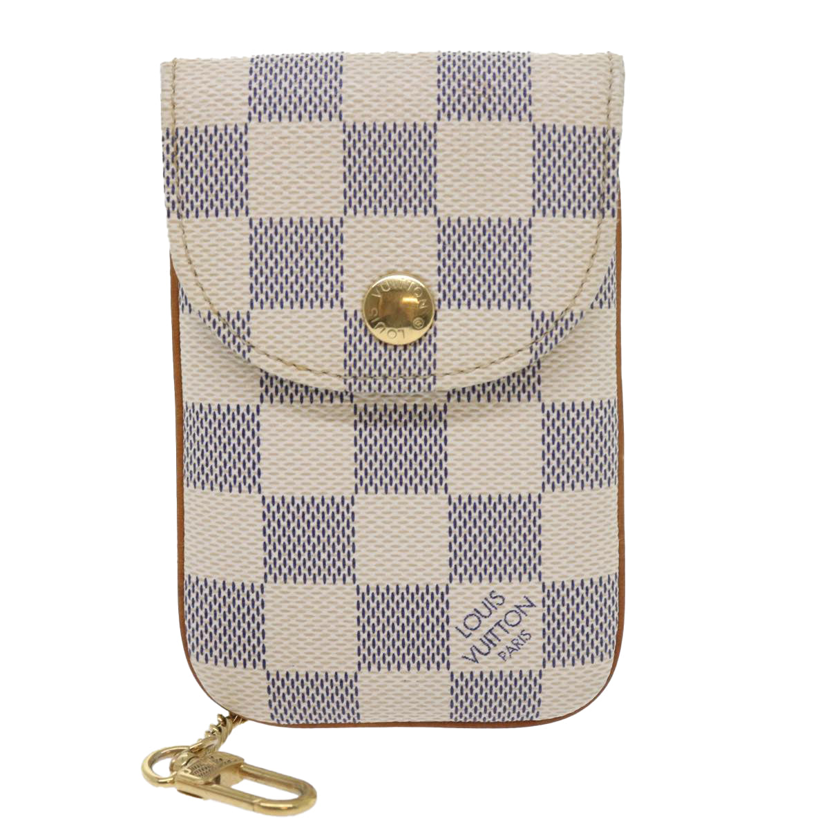 LOUIS VUITTON Damier Azur Etui Telephonne MM Cell Phone Case N60026 Auth 55924