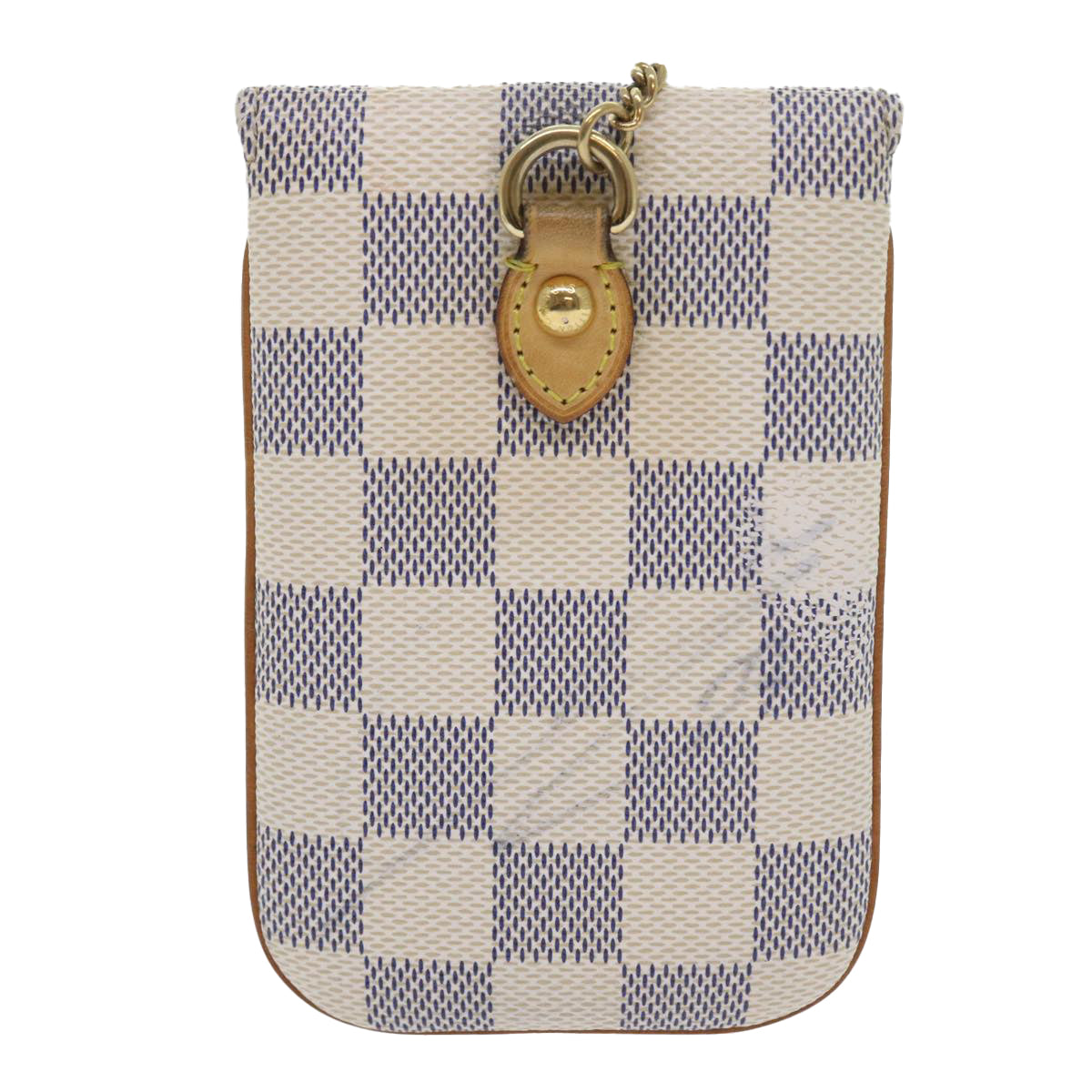 LOUIS VUITTON Damier Azur Etui Telephonne MM Cell Phone Case N60026 Auth 55924 - 0