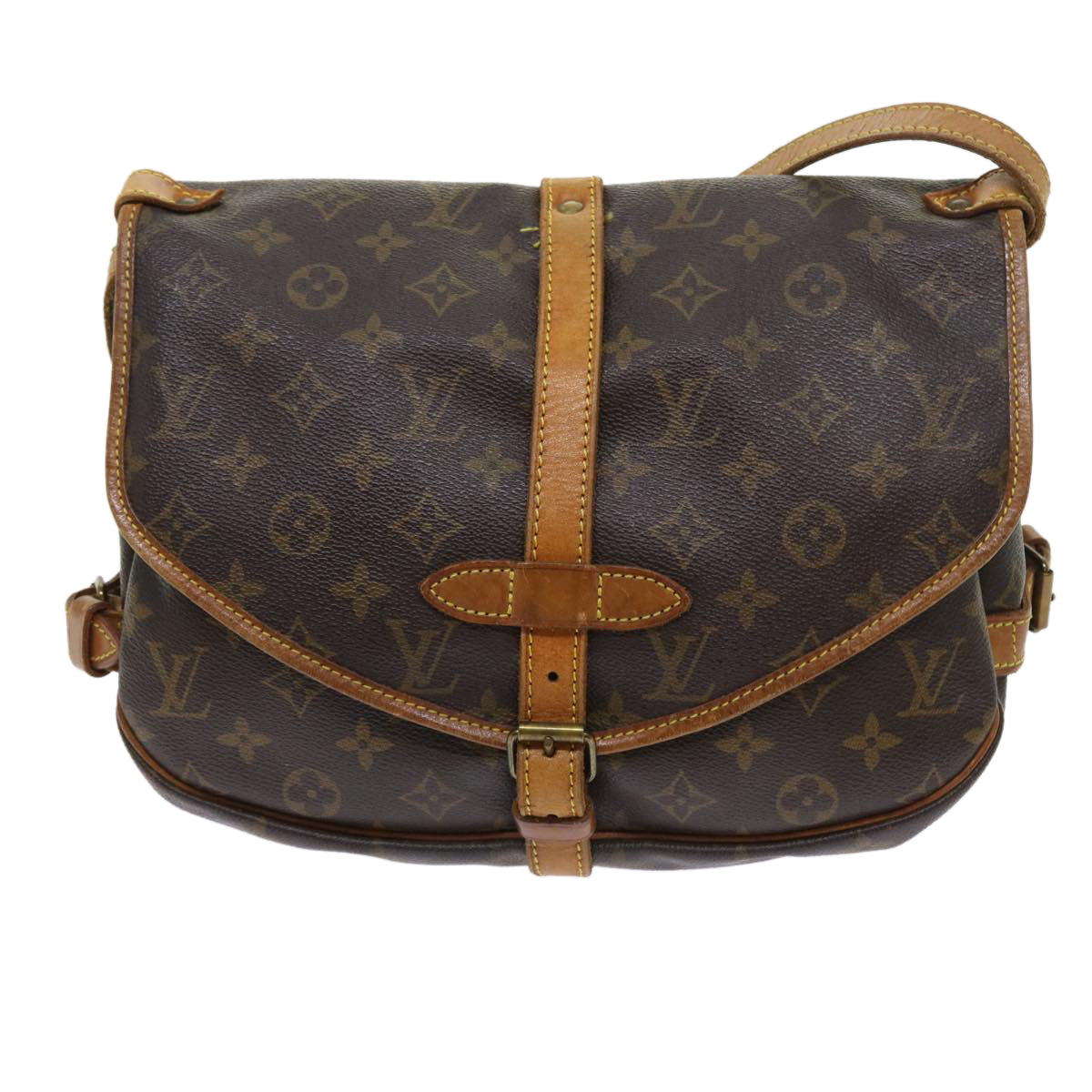 LOUIS VUITTON Monogram Saumur 30 Shoulder Bag M42256 LV Auth 55952