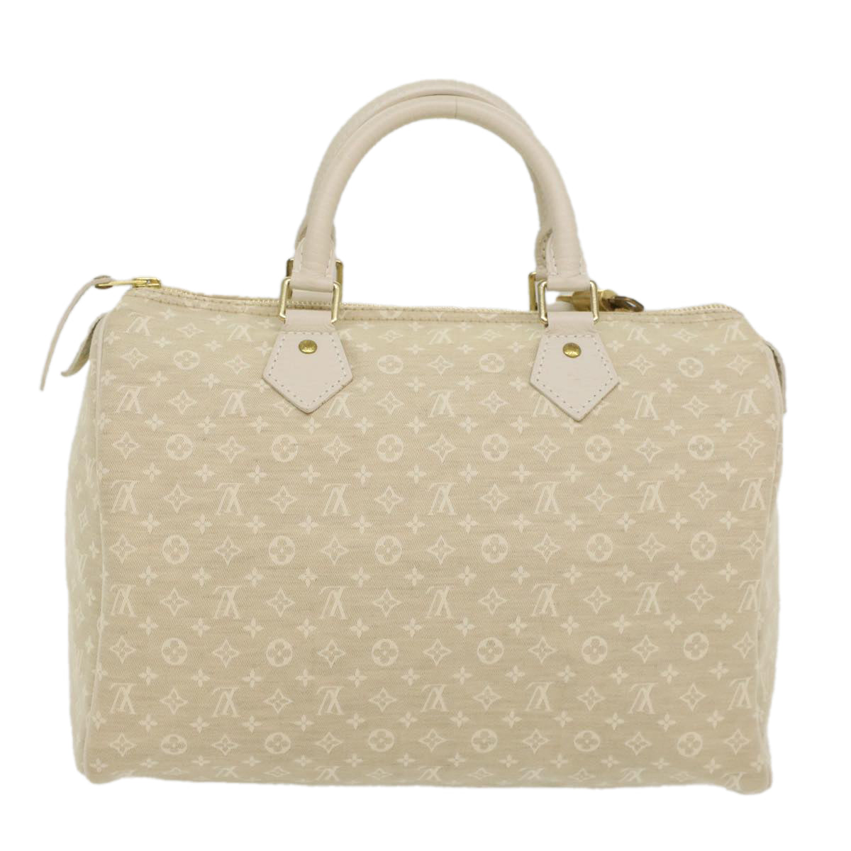 LOUIS VUITTON Monogram Mini Lin Speedy 30 Hand Bag White Dunne M95319 Auth 55955 - 0