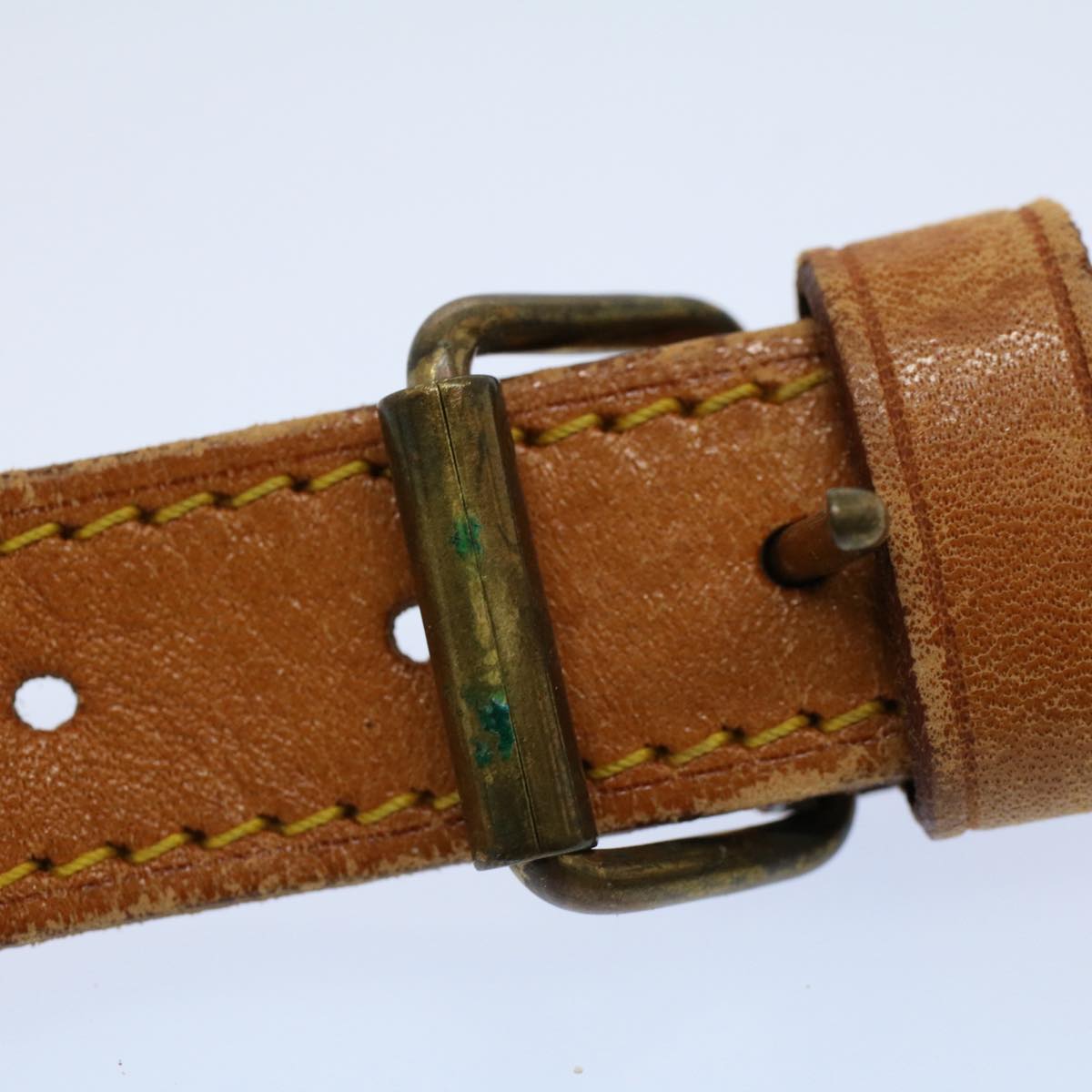 LOUIS VUITTON Adjustable Shoulder Strap Leather 32.7""-40.2"" Beige Auth 55966