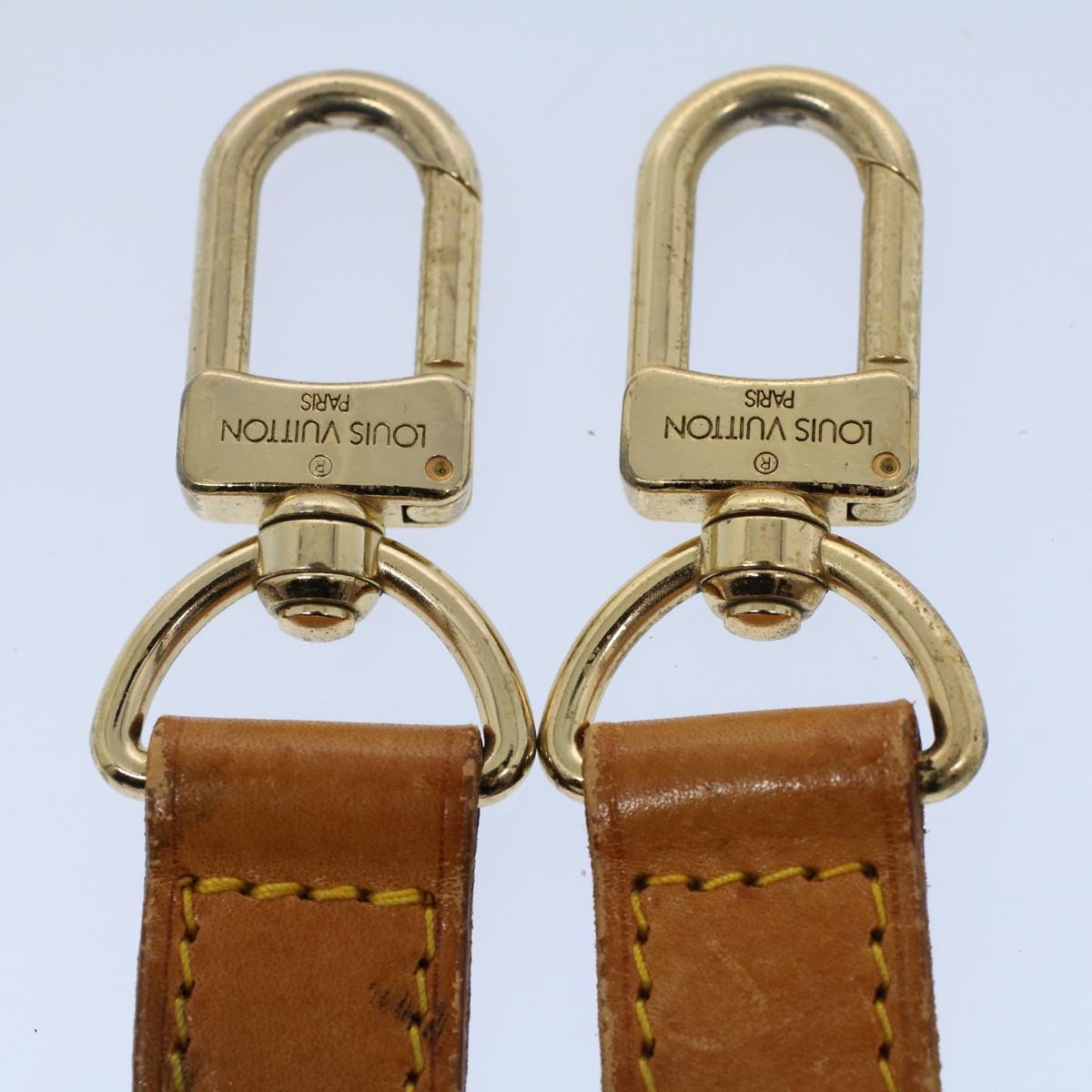 LOUIS VUITTON Adjustable Shoulder Strap Leather 32.7""-40.2"" Beige Auth 55966