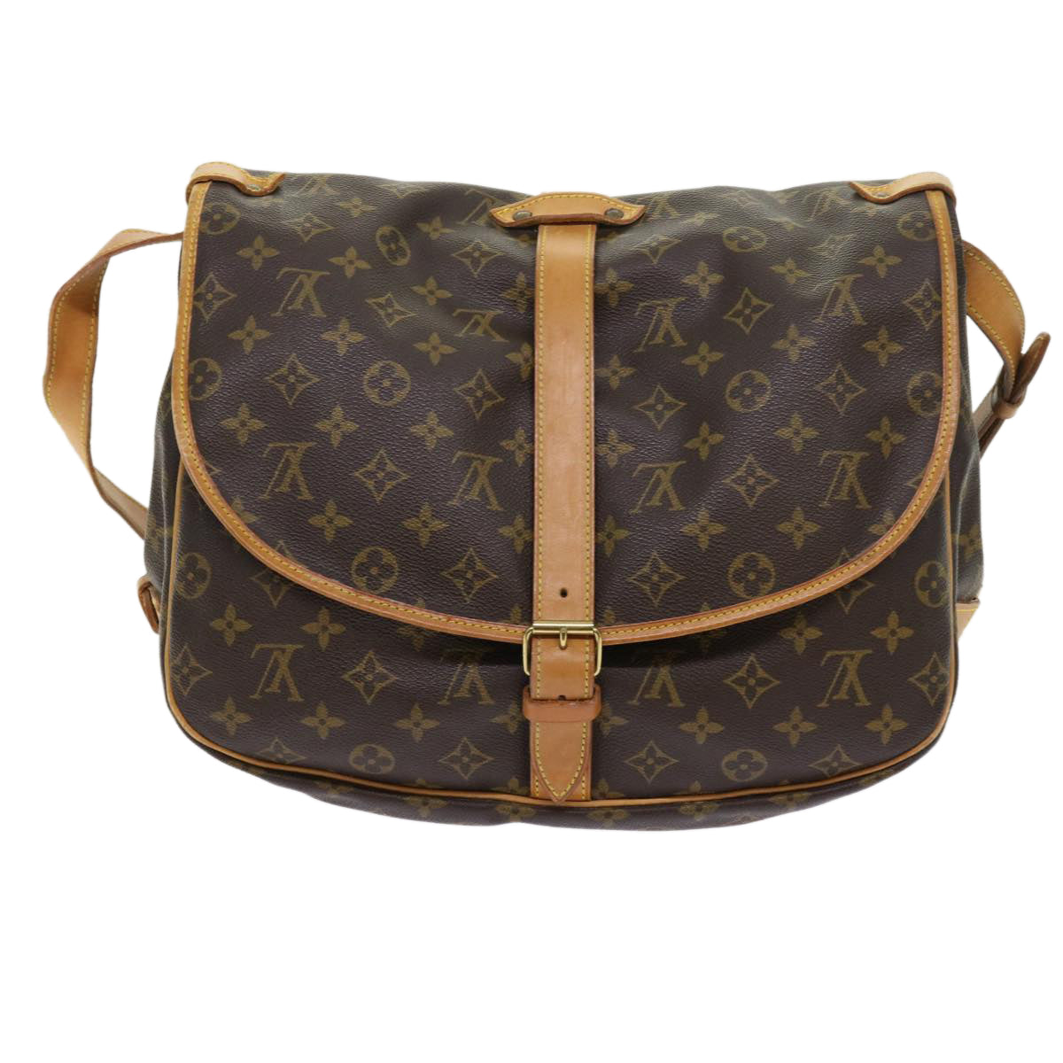 LOUIS VUITTON Monogram Saumur 35 Shoulder Bag M42254 LV Auth 55990