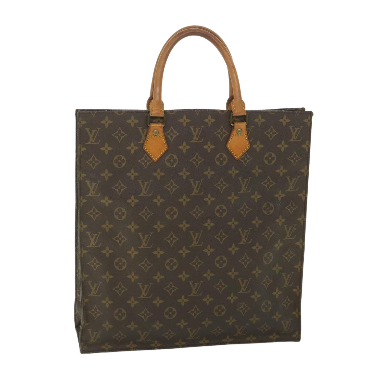 LOUIS VUITTON Monogram Sac Plat Hand Bag M51140 LV Auth 56030