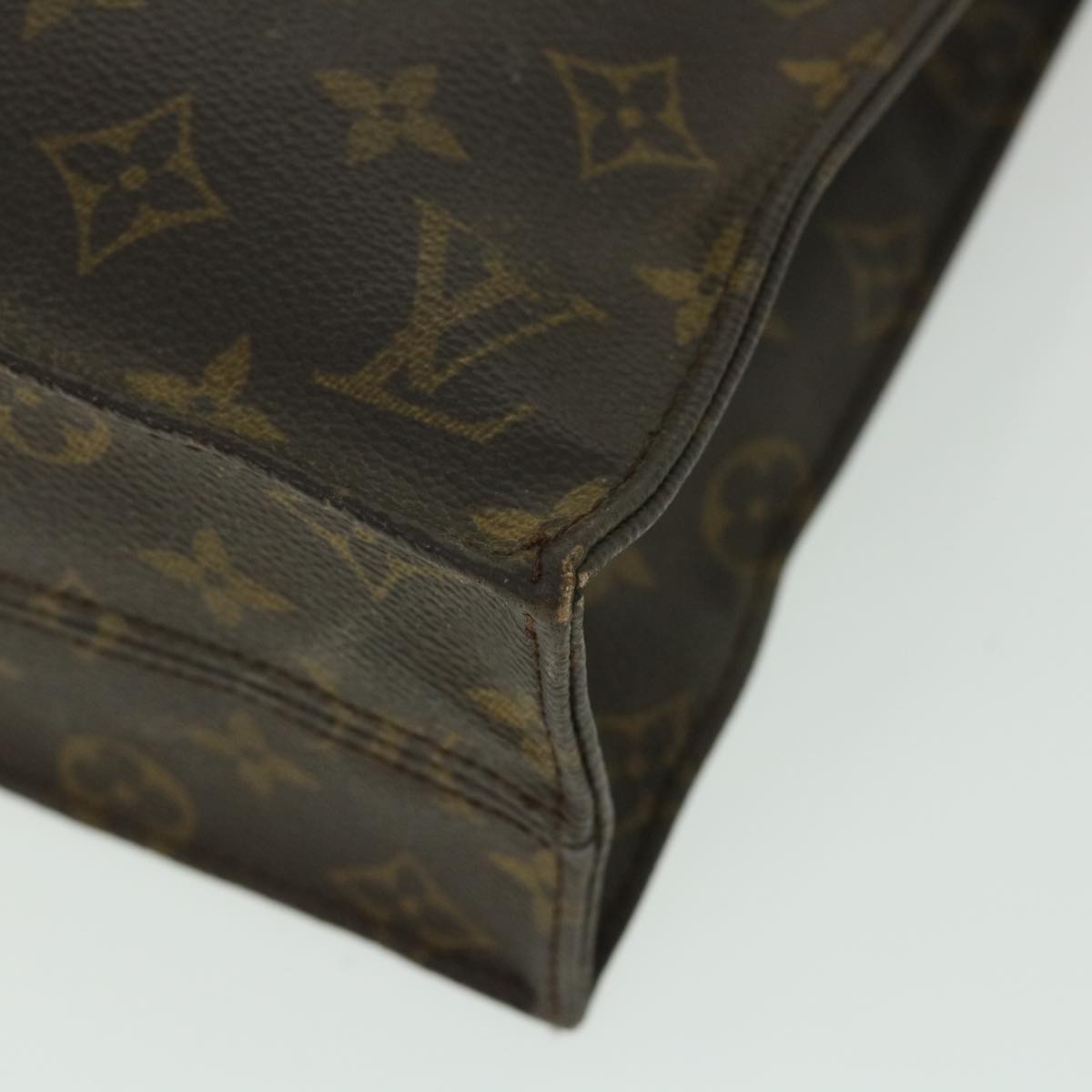 LOUIS VUITTON Monogram Sac Plat Hand Bag M51140 LV Auth 56030