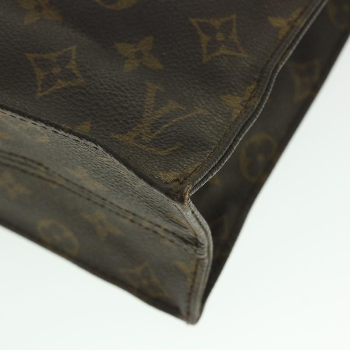 LOUIS VUITTON Monogram Sac Plat Hand Bag M51140 LV Auth 56030