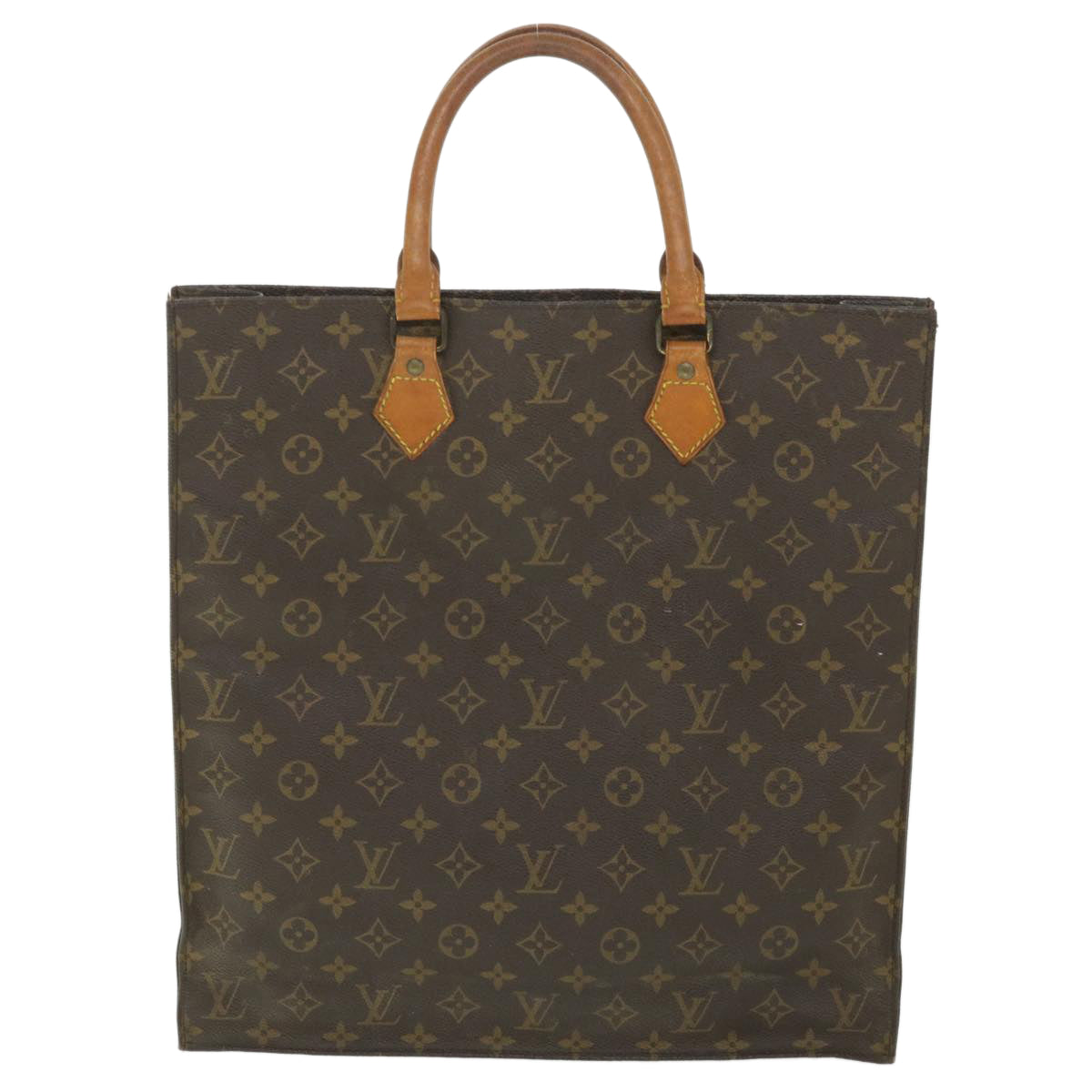 LOUIS VUITTON Monogram Sac Plat Hand Bag M51140 LV Auth 56030