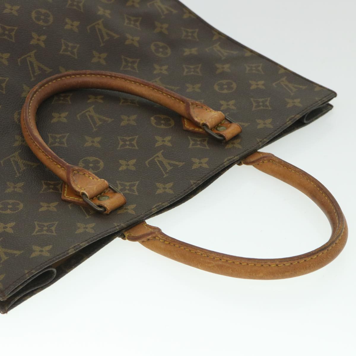 LOUIS VUITTON Monogram Sac Plat Hand Bag M51140 LV Auth 56030