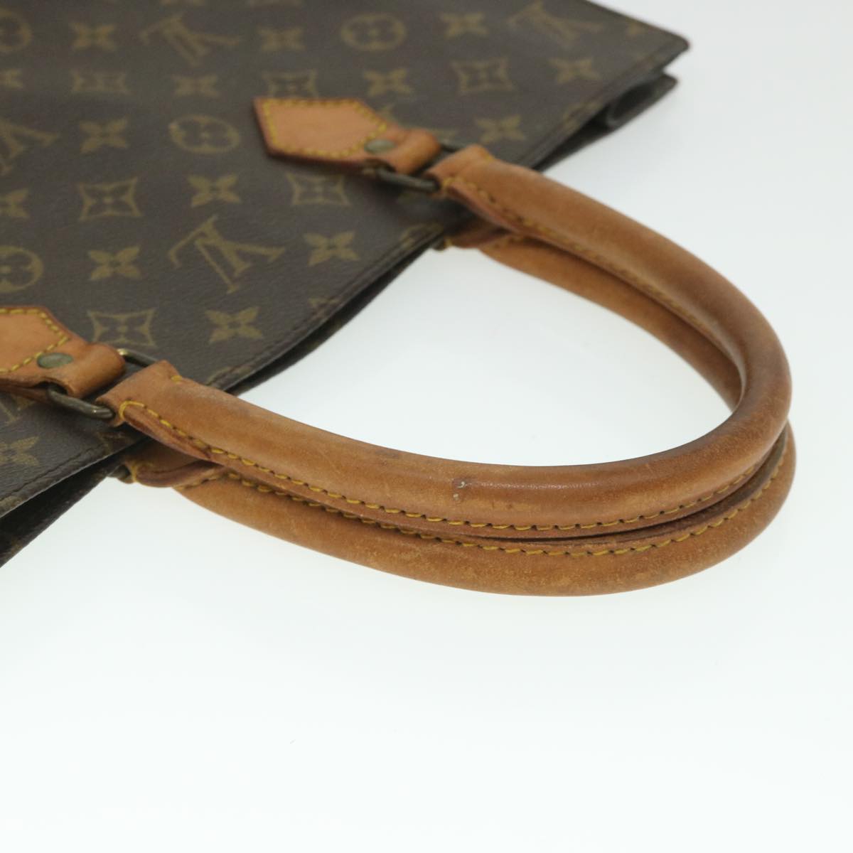 LOUIS VUITTON Monogram Sac Plat Hand Bag M51140 LV Auth 56030