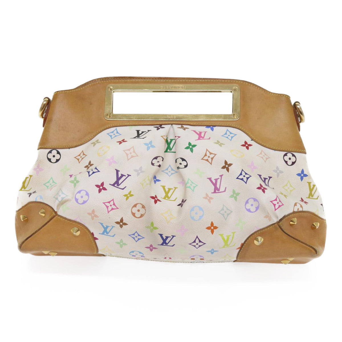 LOUIS VUITTON Monogram Multicolor Judy MM Hand Bag 2Way White M40255 Auth 56048