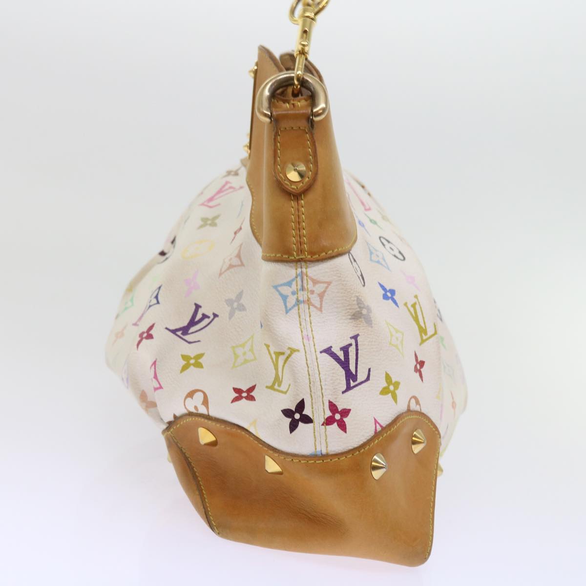 LOUIS VUITTON Monogram Multicolor Judy MM Hand Bag 2Way White M40255 Auth 56048