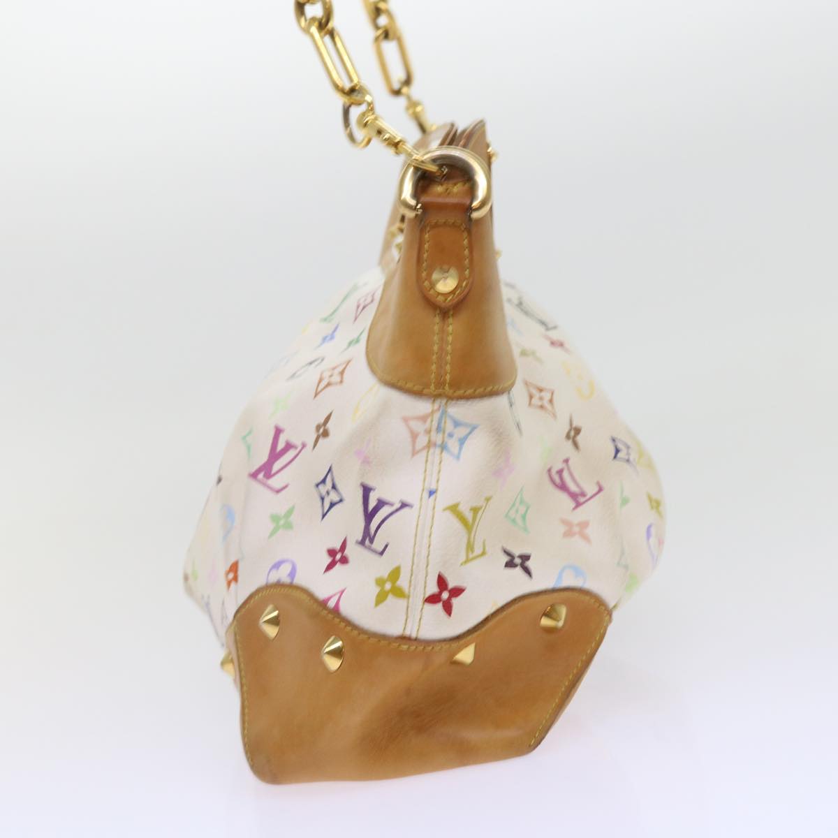 LOUIS VUITTON Monogram Multicolor Judy MM Hand Bag 2Way White M40255 Auth 56048