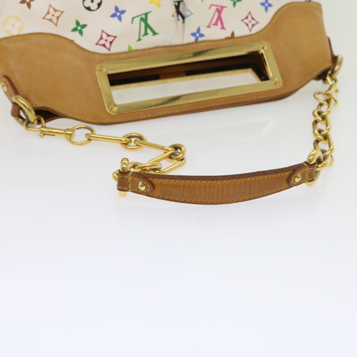 LOUIS VUITTON Monogram Multicolor Judy MM Hand Bag 2Way White M40255 Auth 56048