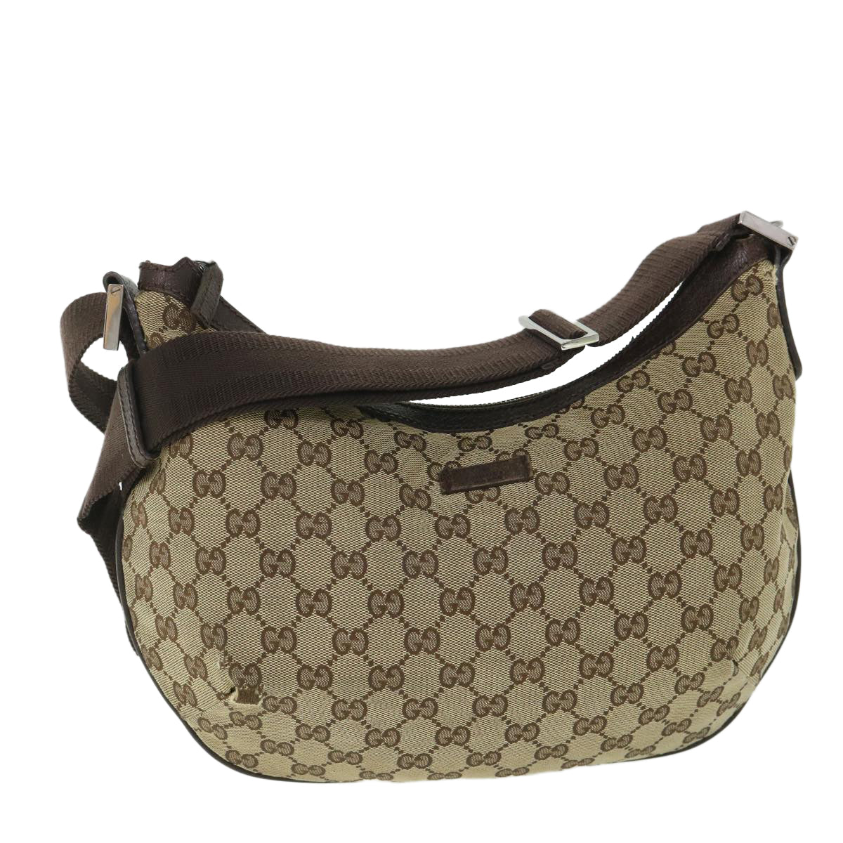 GUCCI GG Canvas Shoulder Bag Beige Brown 181092 Auth 56054