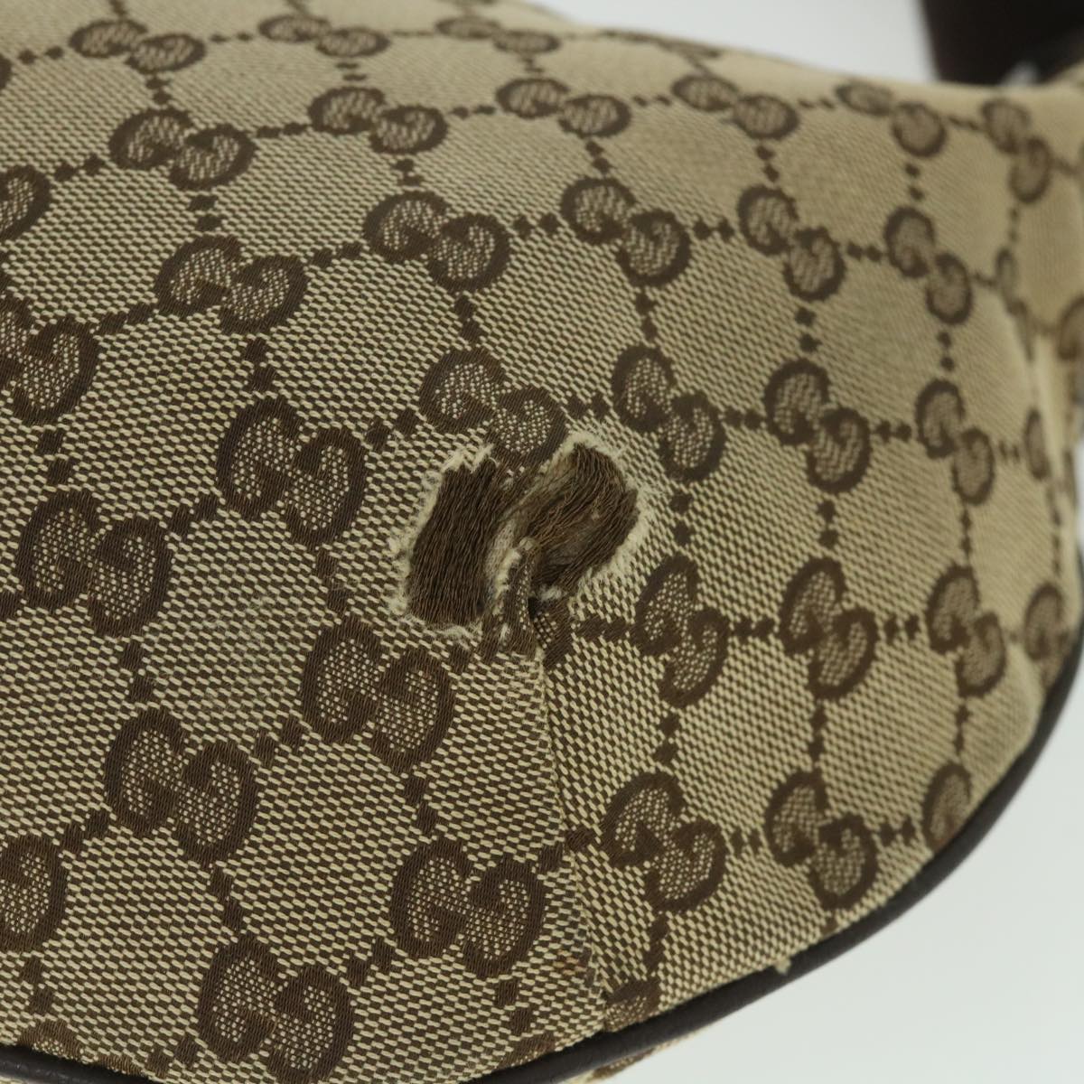 GUCCI GG Canvas Shoulder Bag Beige Brown 181092 Auth 56054