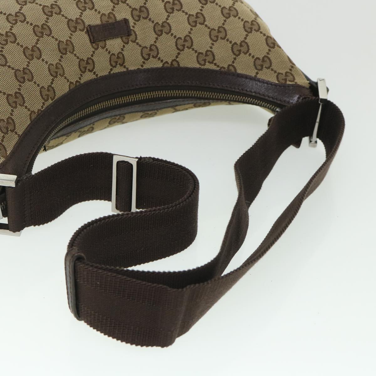 GUCCI GG Canvas Shoulder Bag Beige Brown 181092 Auth 56054