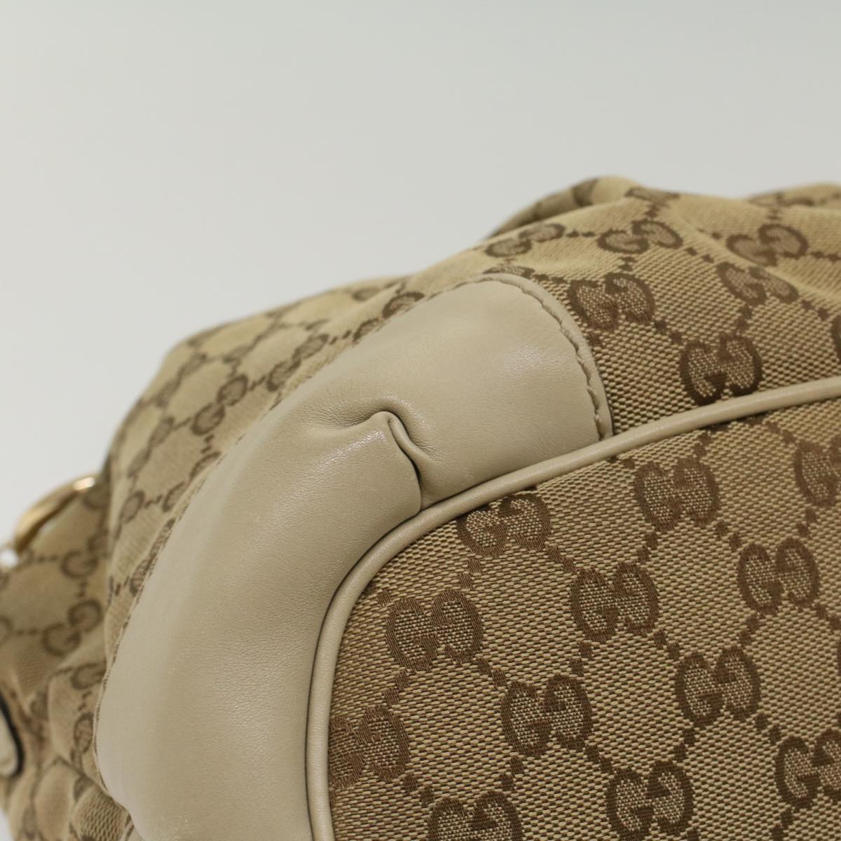 GUCCI GG Canvas Sukey Shoulder Bag Beige 247902 Auth 56055