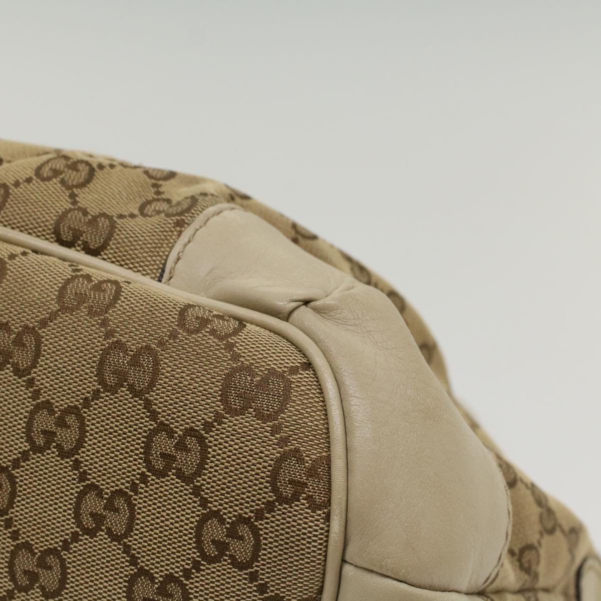 GUCCI GG Canvas Sukey Shoulder Bag Beige 247902 Auth 56055