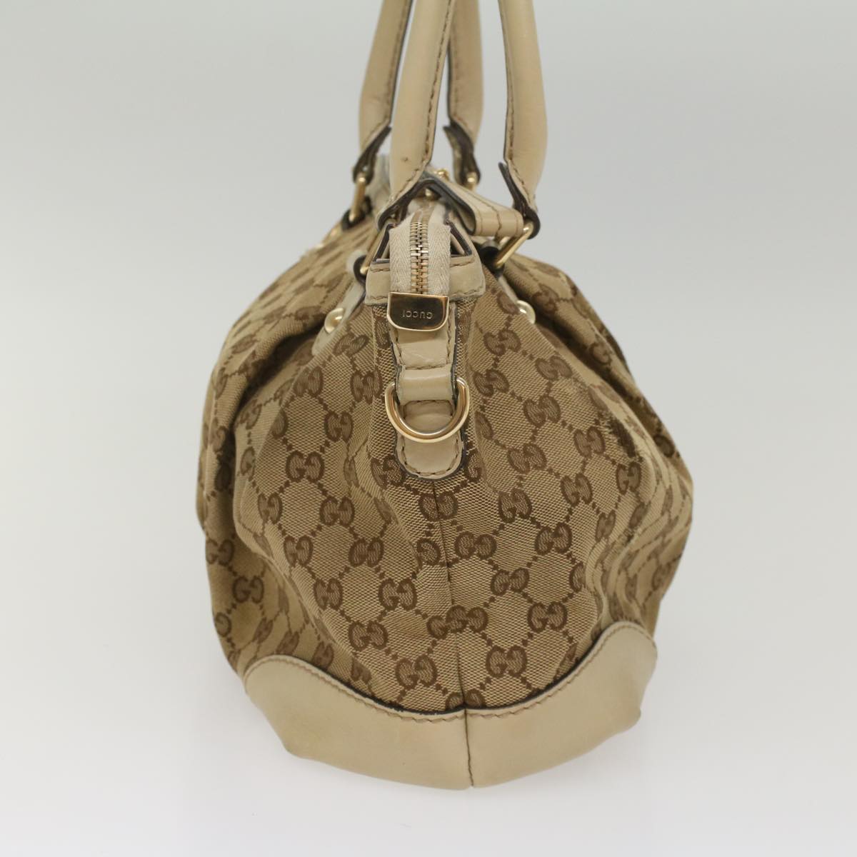 GUCCI GG Canvas Sukey Shoulder Bag Beige 247902 Auth 56055