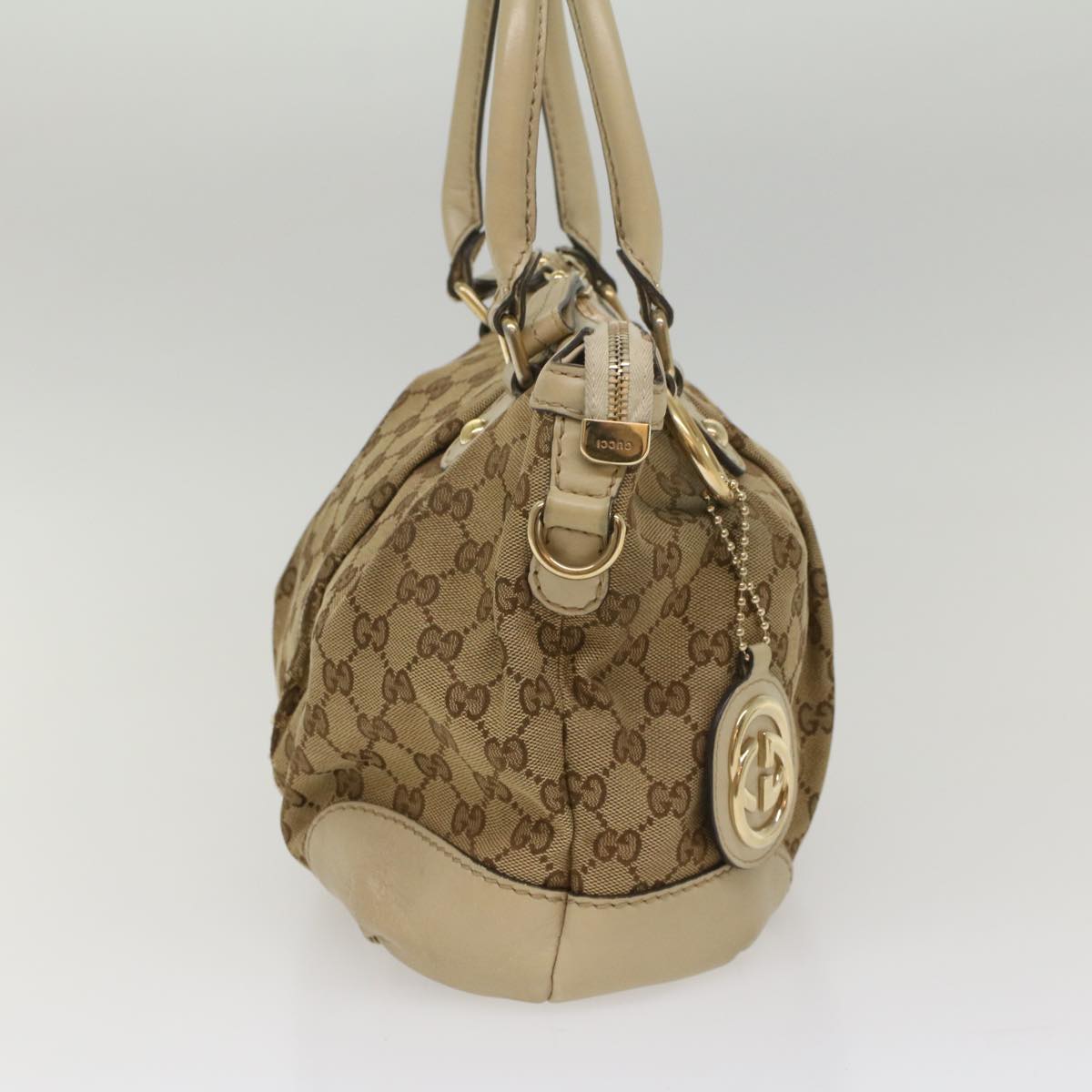 GUCCI GG Canvas Sukey Shoulder Bag Beige 247902 Auth 56055