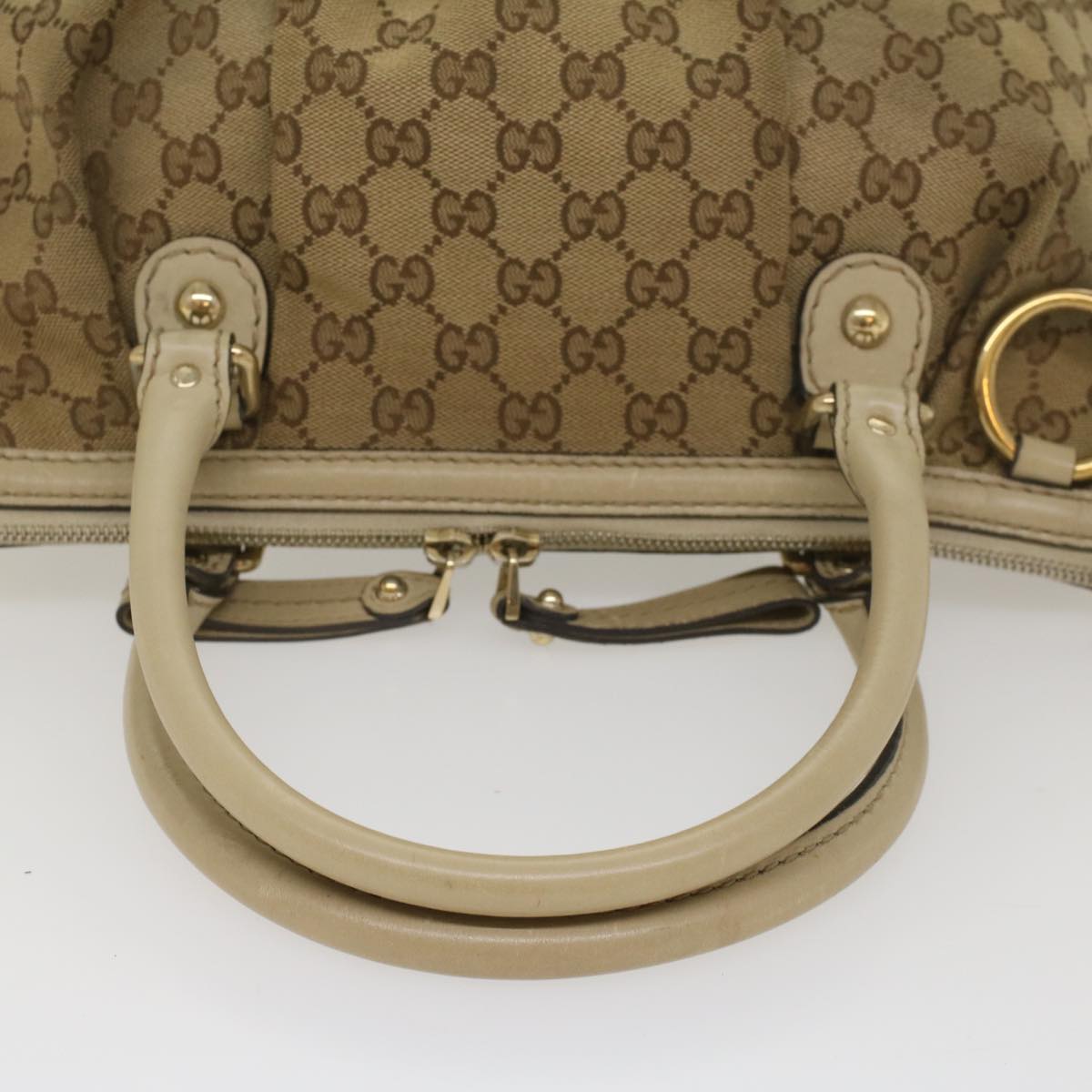 GUCCI GG Canvas Sukey Shoulder Bag Beige 247902 Auth 56055