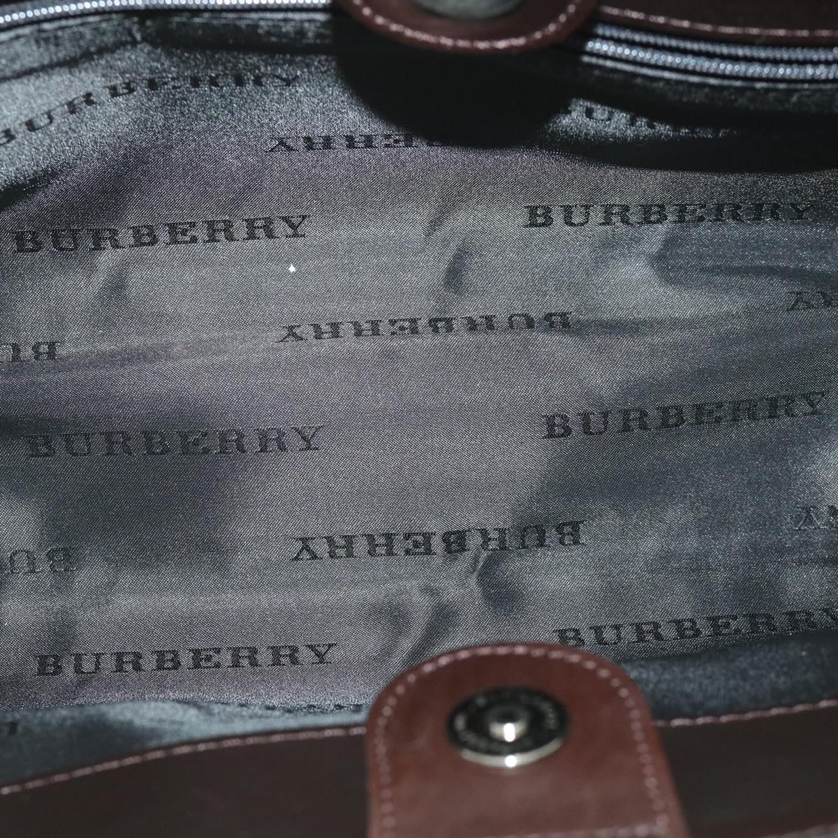 BURBERRY Nova Check Hand Bag Nylon Leather Beige Brown Auth 56074