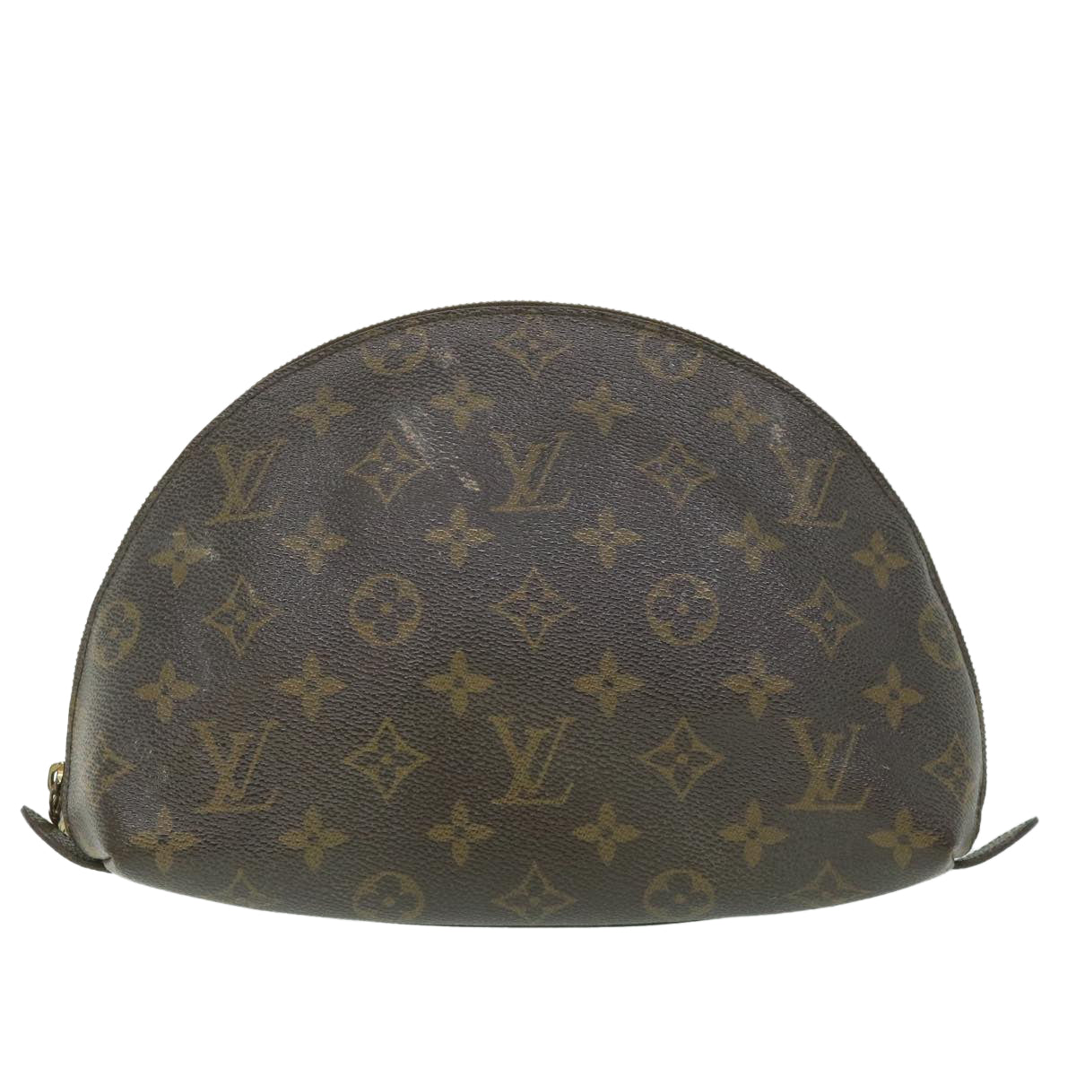 LOUIS VUITTON Monogram Trousse Demi Ronde Cosmetic Pouch M47520 LV Auth 56099