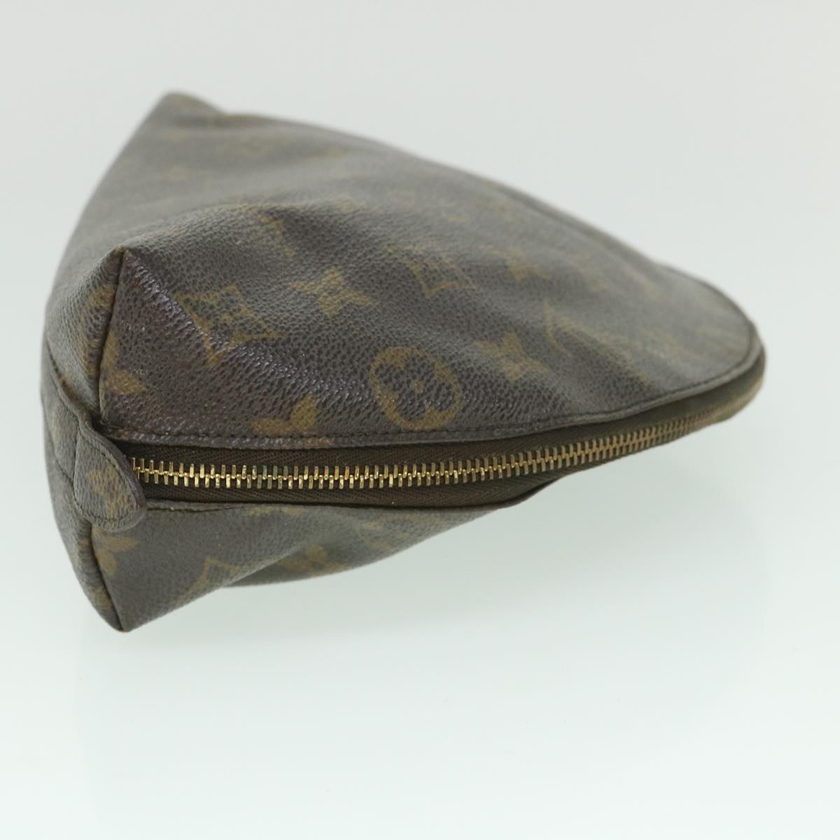 LOUIS VUITTON Monogram Trousse Demi Ronde Cosmetic Pouch M47520 LV Auth 56099