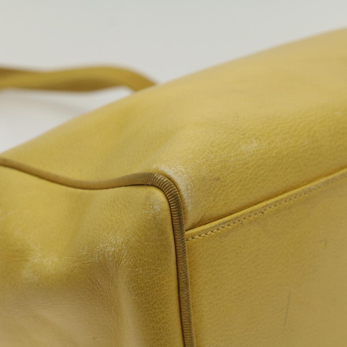Salvatore Ferragamo Tote Bag Leather Yellow Auth 56193