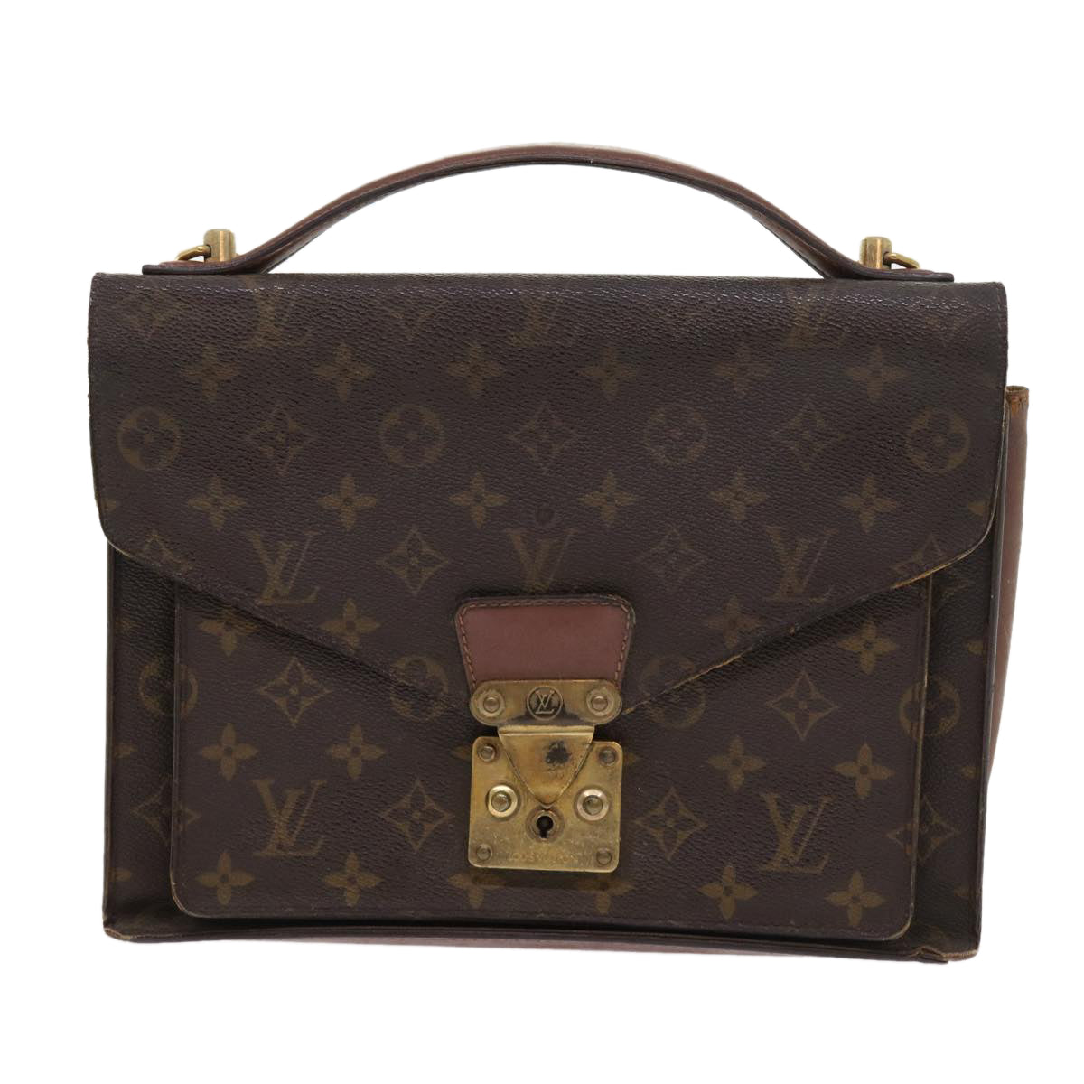 LOUIS VUITTON Monogram Monceau 28 Hand Bag 2way M51185 LV Auth 56212