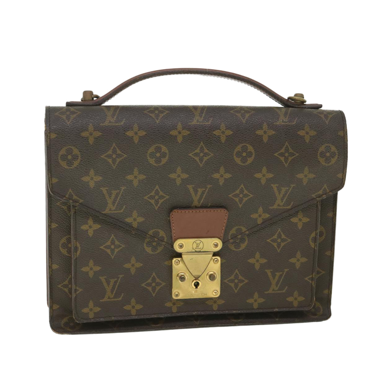 LOUIS VUITTON Monogram Monceau 28 Hand Bag 2way M51185 LV Auth 56215