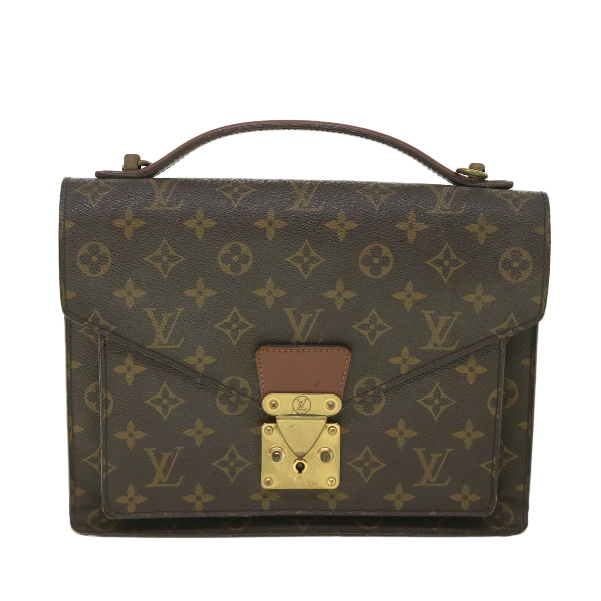 LOUIS VUITTON Monogram Monceau 28 Hand Bag 2way M51185 LV Auth 56215