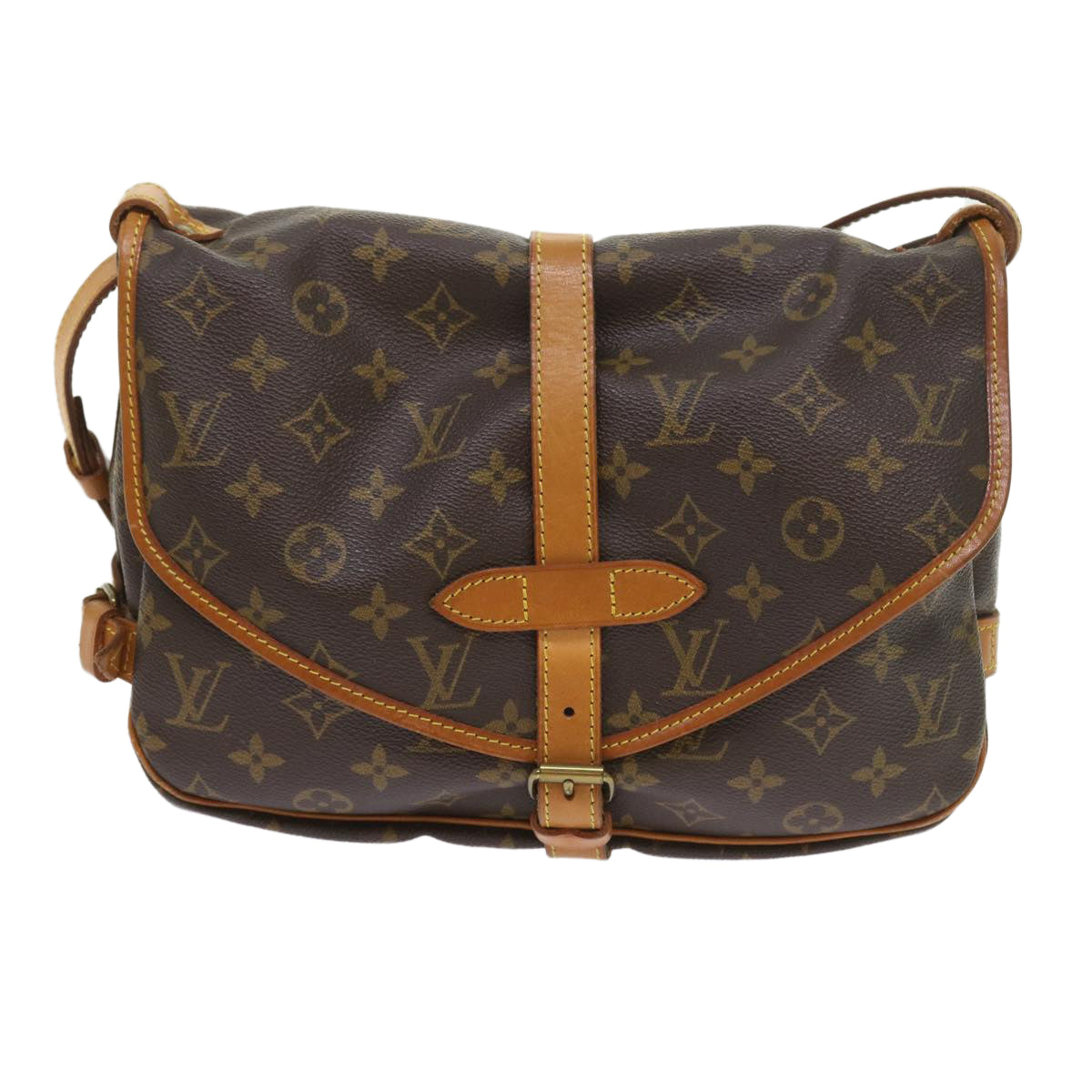 LOUIS VUITTON Monogram Saumur 30 Shoulder Bag M42256 LV Auth 56220