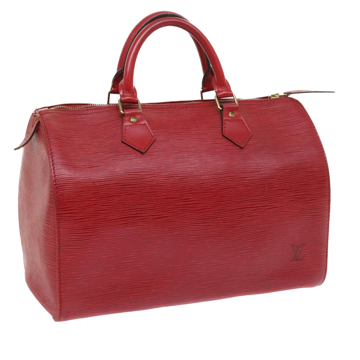 LOUIS VUITTON Epi Speedy 30 Hand Bag Castilian Red M43007 LV Auth 56261