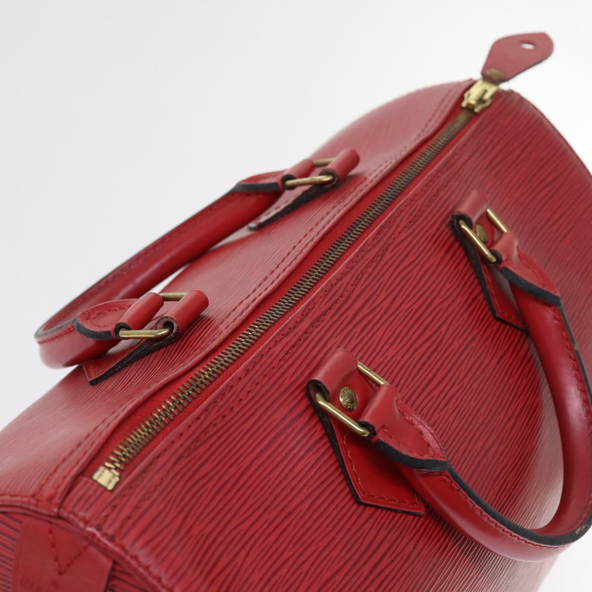 LOUIS VUITTON Epi Speedy 30 Hand Bag Castilian Red M43007 LV Auth 56261